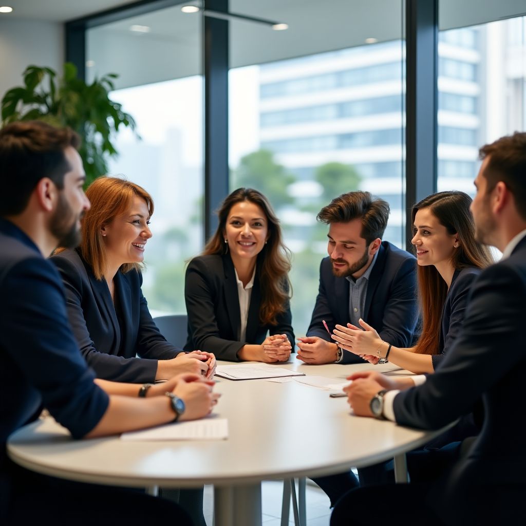 El equipo de EmpleoChile reunido en oficina